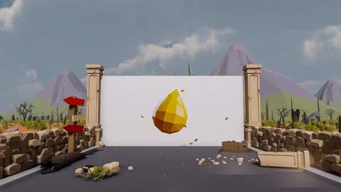 3D render and low poly Graphic resources for sustainable development goals .. Illustrazione stock