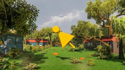 3D render and low poly Graphic resources for sustainable development goals .. Illustrazione stock
