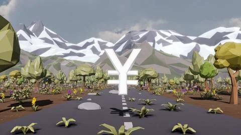 3D render and low poly Graphic resources for sustainable development goals .. イラスト素材