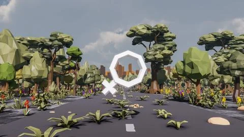 3D render and low poly Graphic resources for sustainable development goals .. Illustrazione stock
