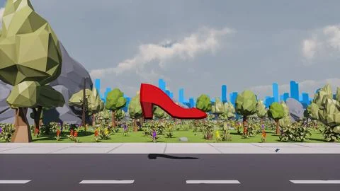 3D render and low poly Graphic resources for sustainable development goals .. Stock Illustration