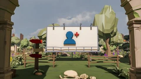 3D render and low poly Graphic resources for sustainable development goals .. Illustrazione stock