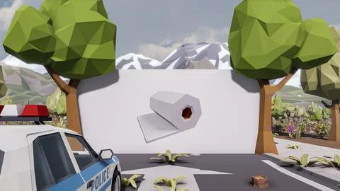 3D render and low poly Graphic resources for sustainable development goals .. イラスト素材