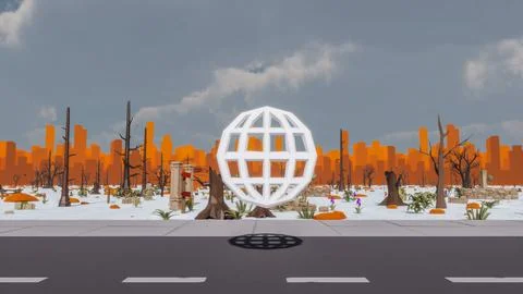 3D render and low poly Graphic resources for sustainable development goals .. イラスト素材