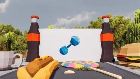 3D render and low poly Graphic resources for sustainable development goals .. Illustrazione stock