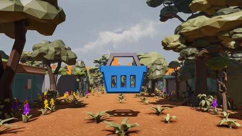 3D render and low poly Graphic resources for sustainable development goals .. Illustrazione stock