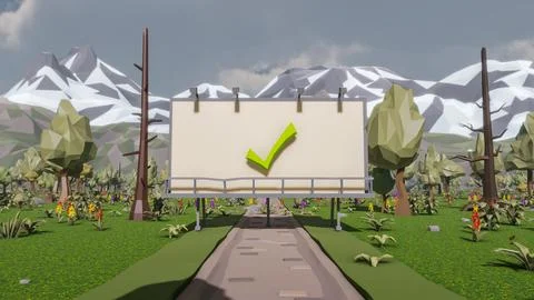 3D render and low poly Graphic resources for sustainable development goals .. Illustrazione stock