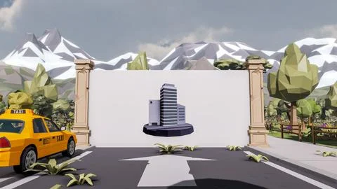3D render and low poly Graphic resources for sustainable development goals .. Stockillustratie