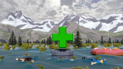 3D render and low poly Graphic resources for sustainable development goals .. Stock Illustration