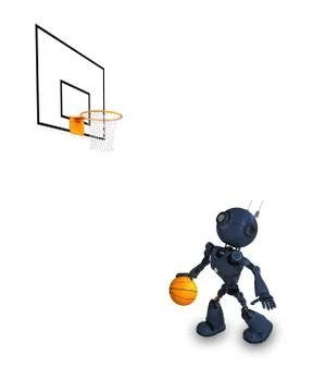 3D Render of an Android Basketball Player Stock-Illustration