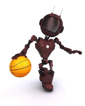 3D Render of an Android Basketball Player Stock Illustration