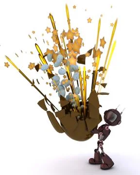 3D Render of an Android with easter egg Stock Illustration