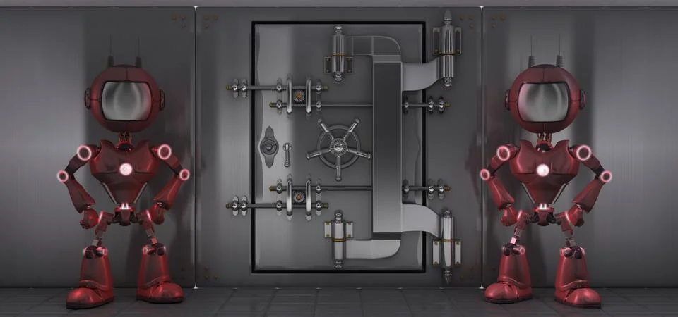 3D Render of an Android Stock Illustration