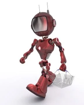 3D Render of an Android Stock Illustration