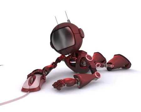3D Render of an Android Stock Illustration