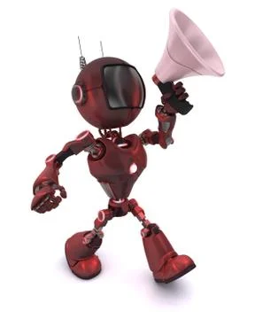 3D Render of an Android Stock Illustration