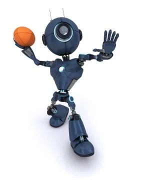 3D Render of an android playing American Football Stock Illustration