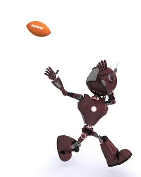 3D Render of an android playing American Football Stock Illustration