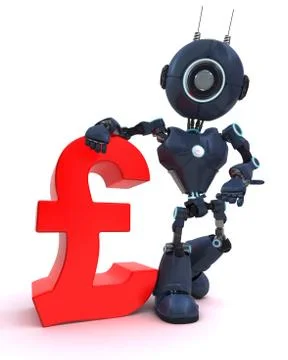 3D Render of an Android with pound sign.. Stock Illustration