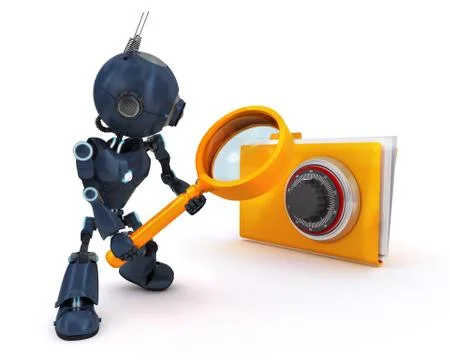 3D Render of an Android seraching files Stock Illustration