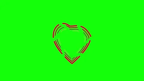 3D render of animated heart outline on green screen background for chroma key Stock Footage 336180032