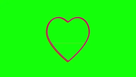 3D render of animated heart outline with moving divider on green screen Stock Footage 336180050