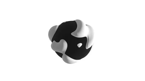 3D render animation of abstract black and white shape Stock Footage 281429194