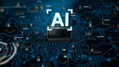 3D Render animation of AI Artificial intelligence in CPU Stock Footage 106439121