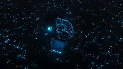 3D render animation of AI Artificial intelligence brain Stock Footage 132963038