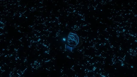 3D render animation of AI Artificial intelligence brain Stock Footage 132963063