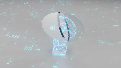3D render animation of AI Artificial intelligence brain, Stock Footage 133561288