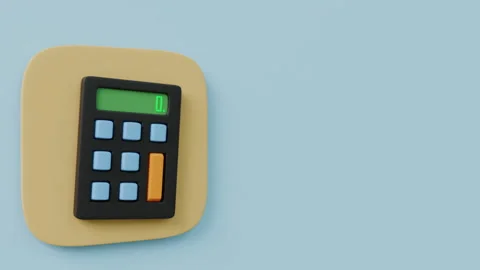3d render animation calculator on the background Stock Footage 270926717