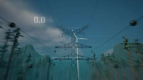 3d render animation camera moves forward and passes through the electric Stock Footage 277912448