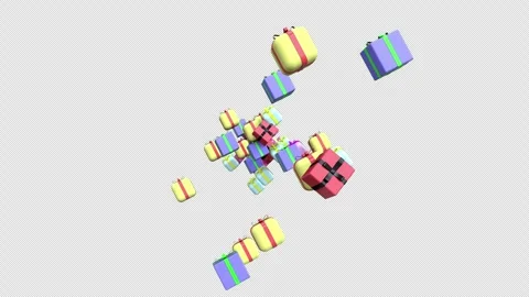 3d render animation Christmas gift box flying moving Merry Christmas holida.. Stock Footage 289184925