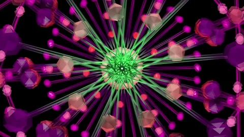 3d render animation complex Rotating And Expanding Circles octa shape Stock Footage 302986126