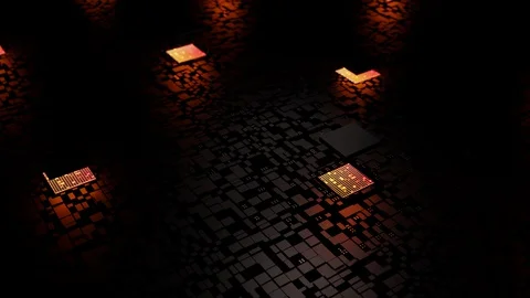 3D Render animation CPU chipset central ... | Stock Video | Pond5