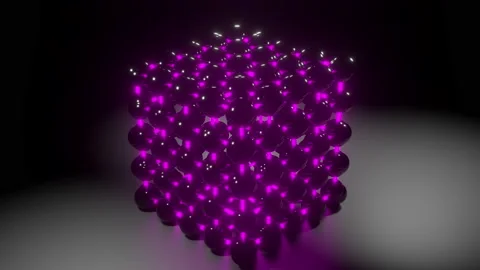 3d render animation of cube with glassy elements Stock Footage 167797348