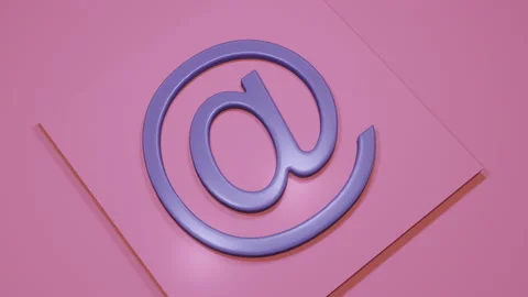 3D render, animation of email icon on pink background. Camera moves up, then  Stock Footage 201493831