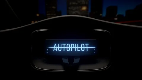 3D render animation of a futuristic steering wheel of a car, with autopilot Stock Footage 127988757