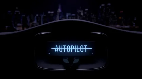 3D render animation of a futuristic steering wheel of a car, with autopilot Stock Footage 127988761