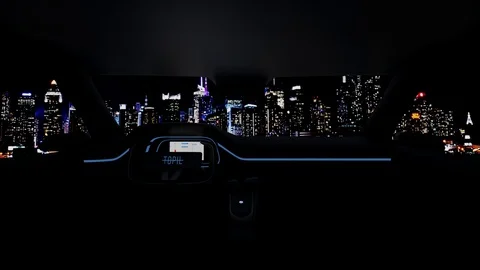 3D render animation of a futuristic steering wheel of a car Stock Footage 128491105