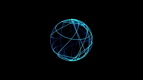 3D render animation of lines enveloping the sphere Stock Footage 245883707