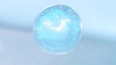 3D render animation with liquid, transparent bubbles flying away Vídeo Stock 200019185