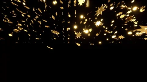 3d render animation of many golden luxury stars for Christmas winter theme.  Video stock 275049733