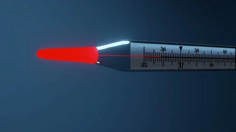 3D render animation of a mercury thermometer Stock Footage 133636335