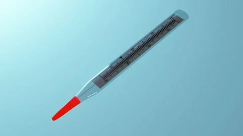 3D render animation of a mercury thermometer Stock Footage 133636456