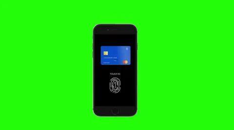 3d render animation payment by bank card on smartphone pos terminal. Payment Stock Illustration