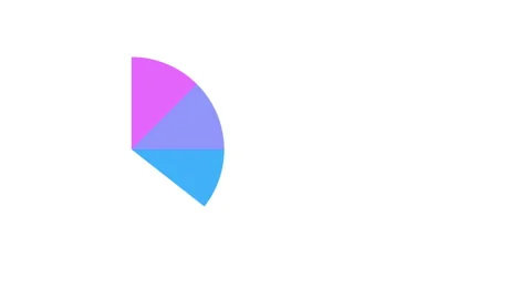 3d render animation of pie chart Stock Footage 167958660