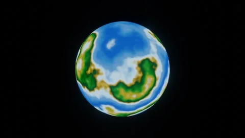 3D Render Animation of planet earth rotating 360 degrees Stock Footage 329457501