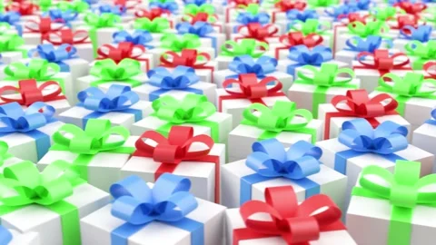 3D render animation of presents, going side quickly Stock Footage 164215640